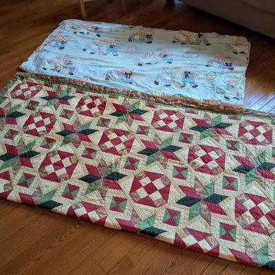 Raggedy Ann & Andy Blanket & Handmade Quilt