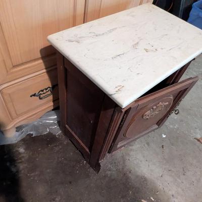 Vintage Cabinet With Marble Top