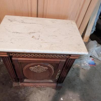Vintage Cabinet With Marble Top