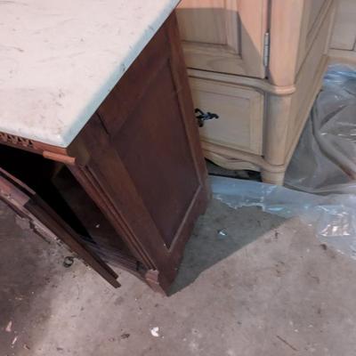 Vintage Cabinet With Marble Top