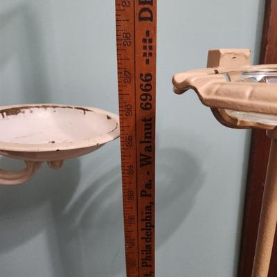 2 Vintage Metal Ashtray Stands