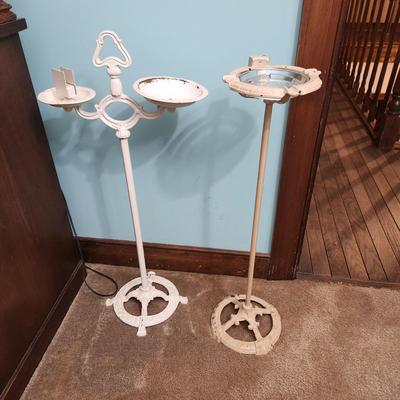 2 Vintage Metal Ashtray Stands