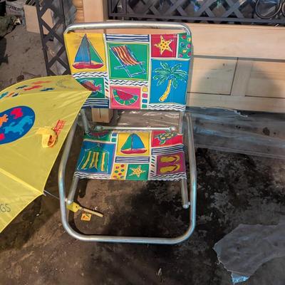 Beach Chair & Animal Umbrella