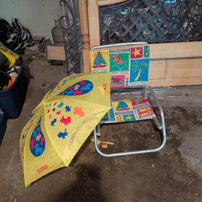 Beach Chair & Animal Umbrella