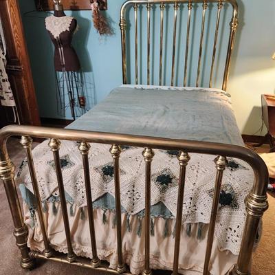 Heavy Brass Bed 48" wide