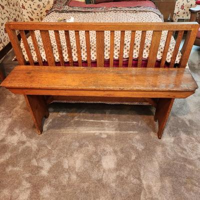 Antique Wood Bench 55x11x23