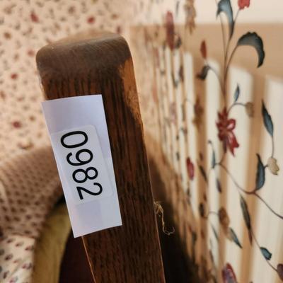 Vintage Oak Wood Full size Bed Headboard Footboard 54" Wide