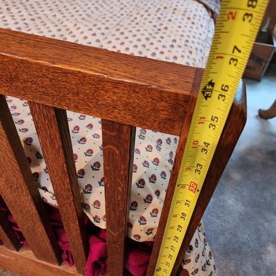 Vintage Oak Wood Full size Bed Headboard Footboard 54" Wide