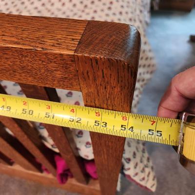 Vintage Oak Wood Full size Bed Headboard Footboard 54" Wide