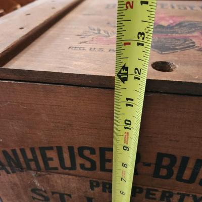 Anheuser Busch Beer St. Louis MO Wooden Crate with Lid Bar Man Cave