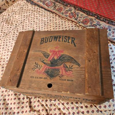 Anheuser Busch Beer St. Louis MO Wooden Crate with Lid Bar Man Cave