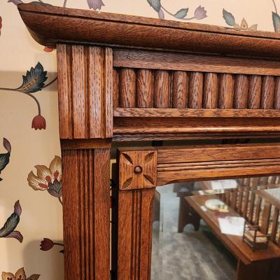 Antique Oak W Marble Top 3 Drawer Chest Dresser with Mirror