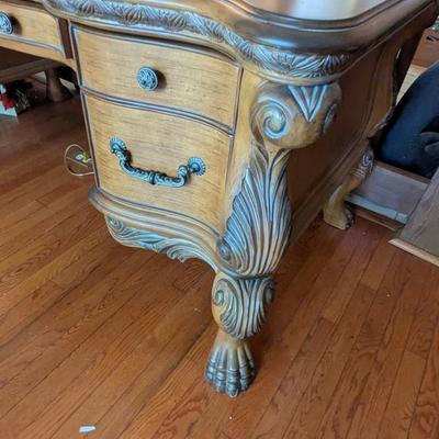 Aico "Michael Amini Signature Series" Carved Front Kneehole Desk