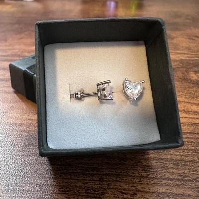 Cute Heart Shaped Stone Earrings