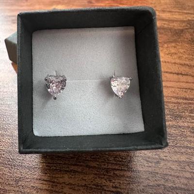 Cute Heart Shaped Stone Earrings