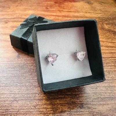 Cute Heart Shaped Stone Earrings