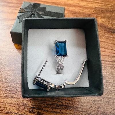Unique Blue Stone Earrings