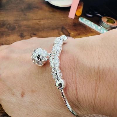 Elegant Silver Bangle Bracelet