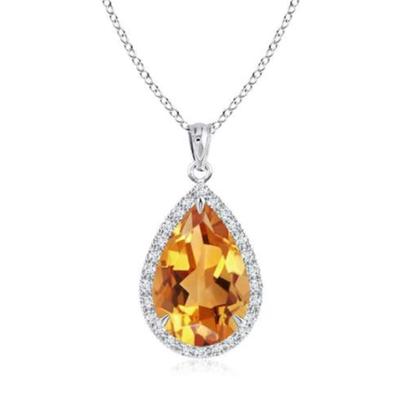 4 CTTW Citrine Gemstones Pendant