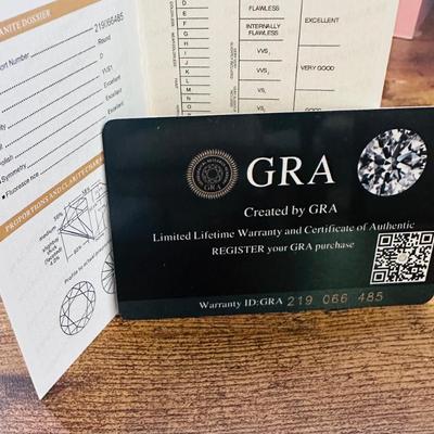 GRA Certified Pink Moissanite 1 CTW
