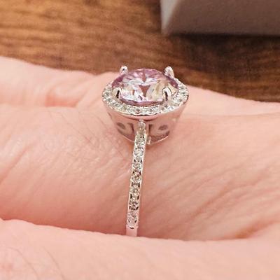 GRA Certified Pink Moissanite 1 CTW
