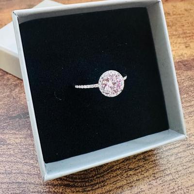 GRA Certified Pink Moissanite 1 CTW