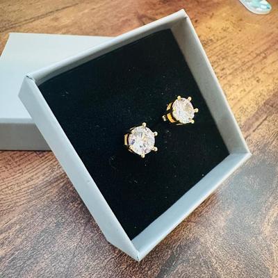 Stunning Golden Stud Earrings 2 CTW
