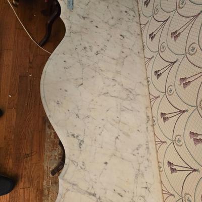 Marble top 1/2 turtle back table