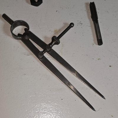 Lot of Vintage Machinist & Drafting Tools – Calipers, Dividers, Scribes & More
