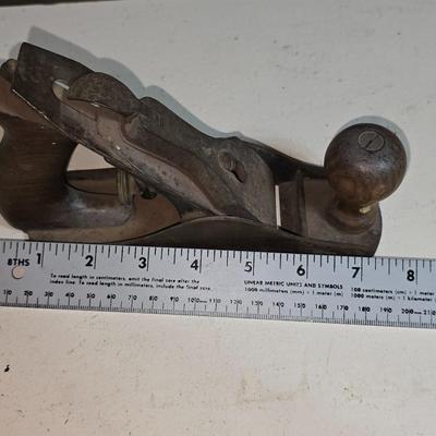 Vintage Wood Hand Plane – Cast Iron Body with Wooden Handles
