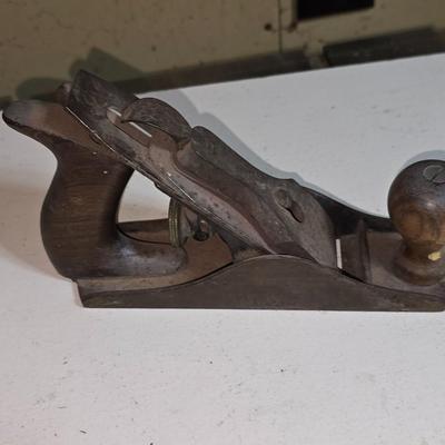Vintage Wood Hand Plane – Cast Iron Body with Wooden Handles