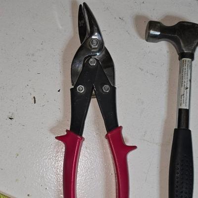 Lot of Everyday Hand Tools – Hammers, Tin Snips, Tape Measure & Square