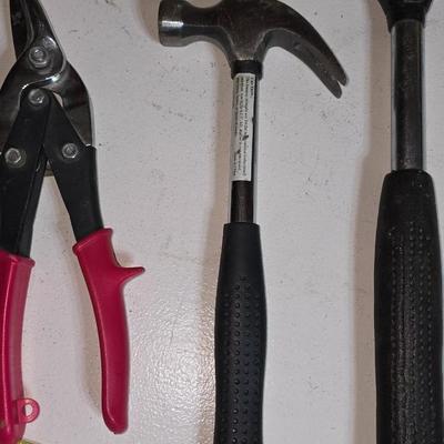 Lot of Everyday Hand Tools – Hammers, Tin Snips, Tape Measure & Square