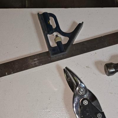 Lot of Everyday Hand Tools – Hammers, Tin Snips, Tape Measure & Square