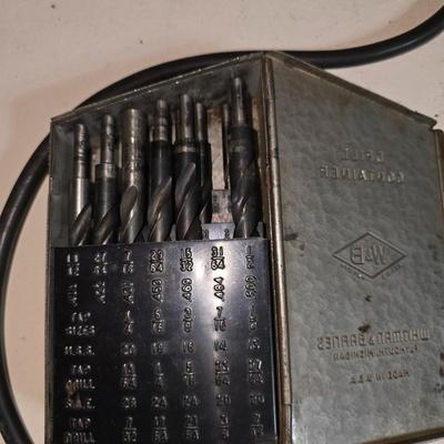 Vintage Electric Drill with Metal Drill Bit Set