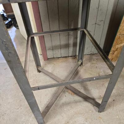 Duracraft Bench Vise on Heavy-Duty Steel Work Table