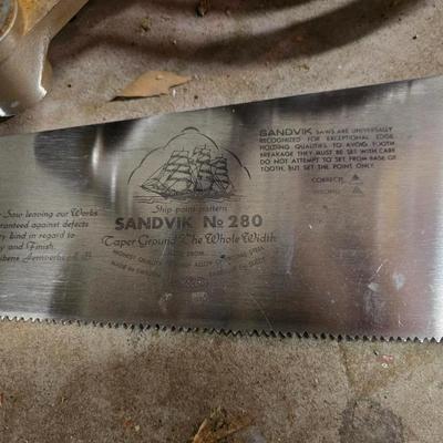 Craftsman metal Miter Box with Sandvik Hand Saw – Manual Miter Cutting Setup