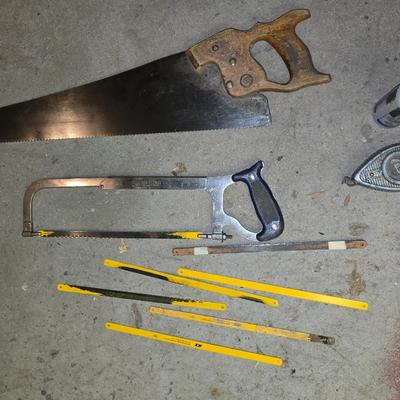 Mixed Lot of Saws & Accessories – Handsaw, Hacksaw, Blades & More