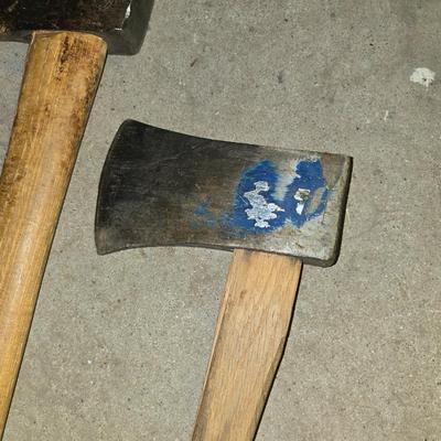 2 Axes + Wedge – Splitting Axe, Hatchet, and Steel Wedge