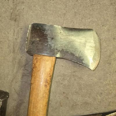 2 Axes + Wedge – Splitting Axe, Hatchet, and Steel Wedge