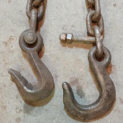 Approx. 14 Ft Heavy Duty Steel Chain with Clevis & Slip Hooks
