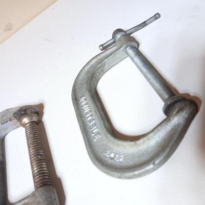 Lot of 3 Vintage Heavy-Duty C-Clamps – Armstrong, Eclipse, AutoKraft