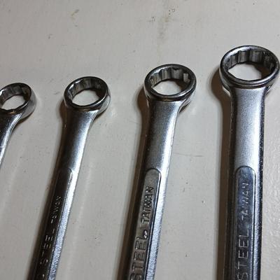 Lot of 4 Drop Forged Steel Combination Wrenches – Taiwan