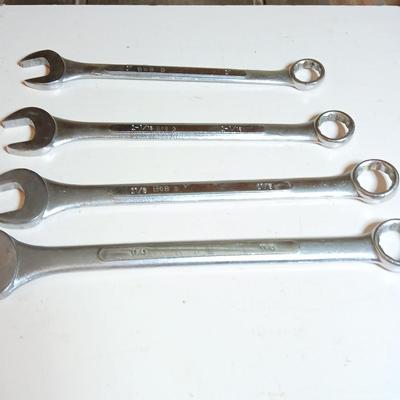 Lot of 4 Drop Forged Steel Combination Wrenches – Taiwan