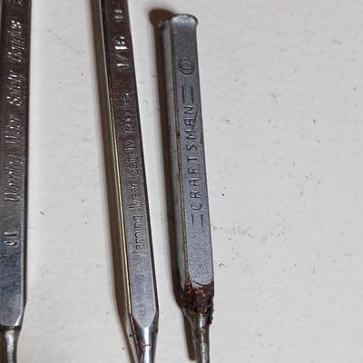 Lot of 6 USA-Made Craftsman Punches & Chisels