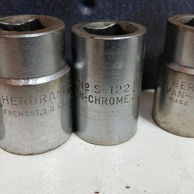 Vintage Herbrand 1/2" Drive Socket Set in Metal Box – Made in USA