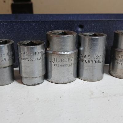 Vintage Herbrand 1/2" Drive Socket Set in Metal Box – Made in USA