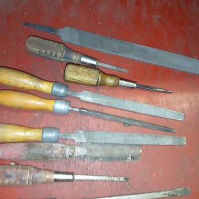 Vintage Wood Handle Screwdrivers, Chisels, and Files – Mixed Brands