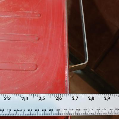 Vintage Waterloo Red Metal Rolling Tool Chest – 4 Drawers + Caster Wheels