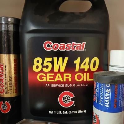 Lot of Automotive Maintenance Supplies – Gear Oil, Grease Tubes, Steel Wool & More